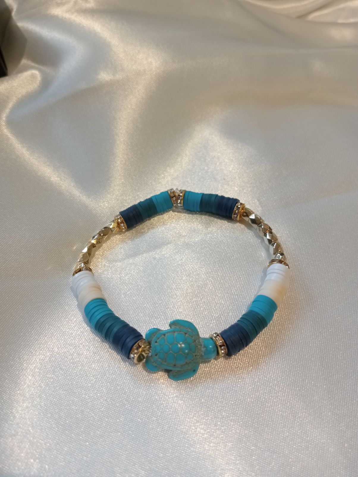 Blue Turtle Charm Bracelet