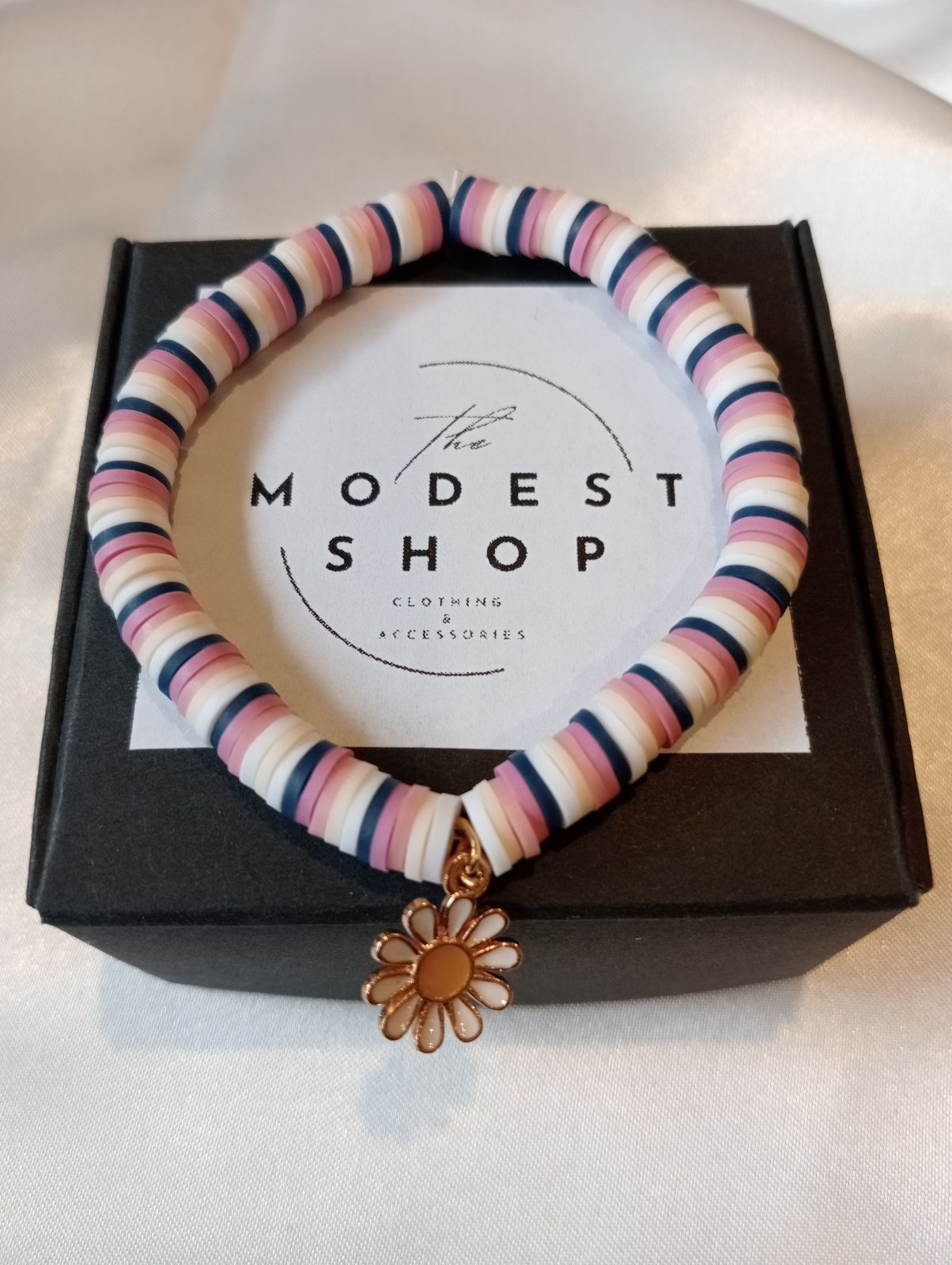Daisy Flower Charm Bracelet