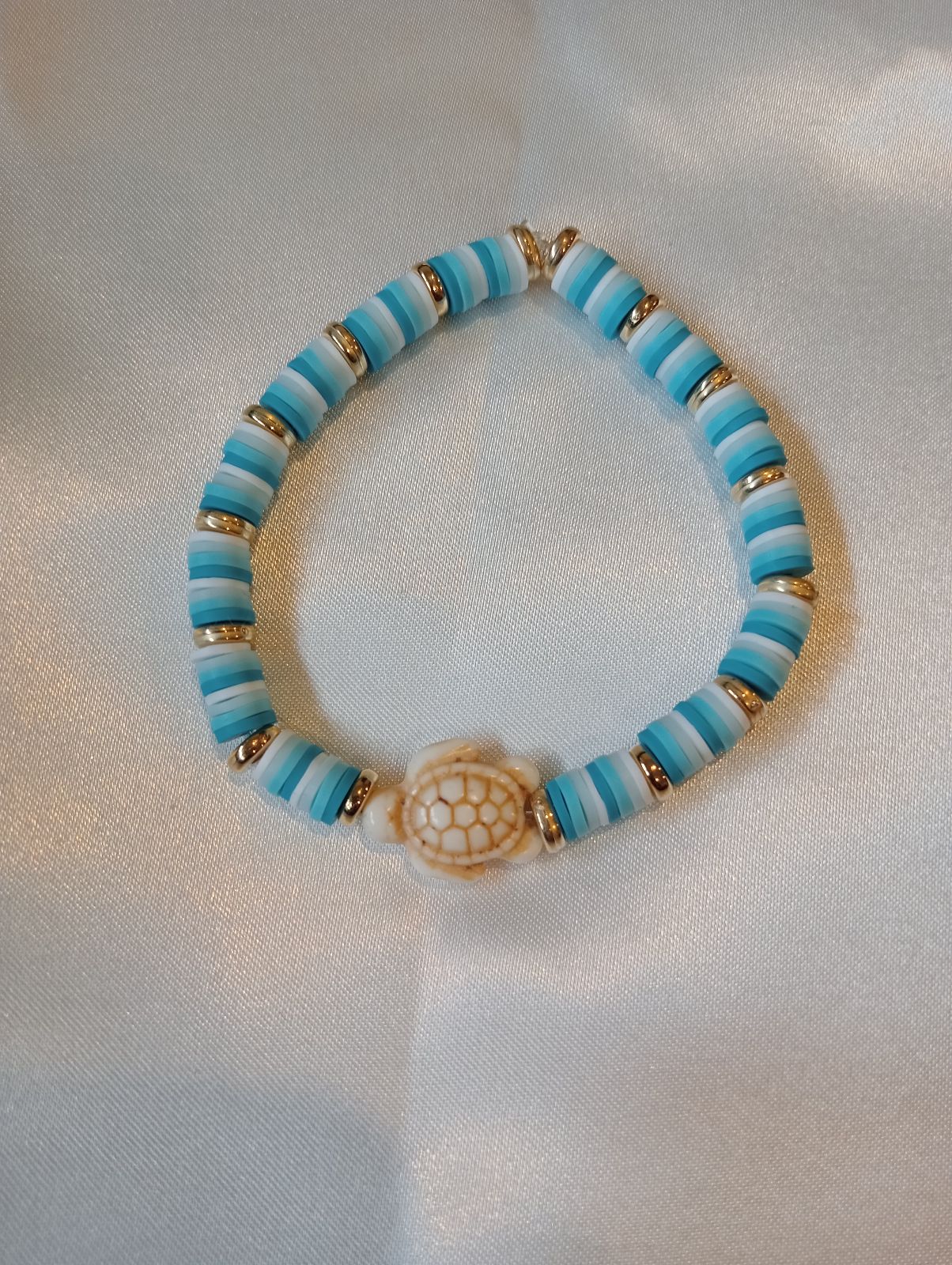 White Turtle Charm Bracelet