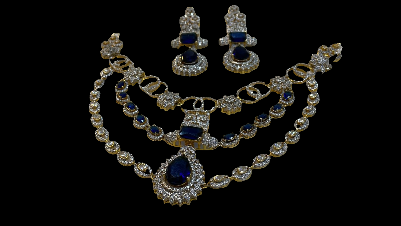 Gold plated stones set with bindiya/Matha Patti available