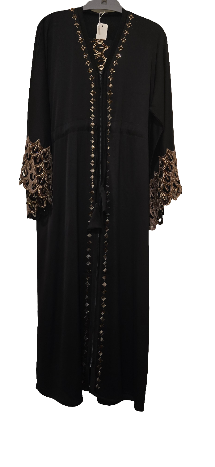 2-Piece Abaya Set with belt attached