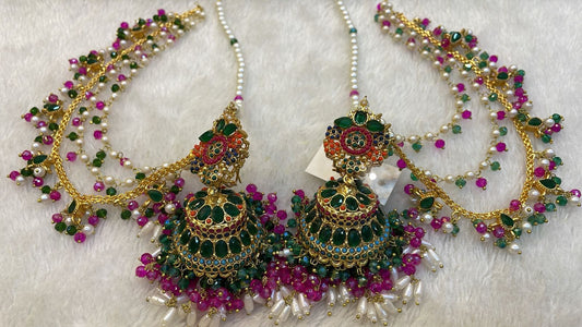 Multicolour Jhumka with Sahara