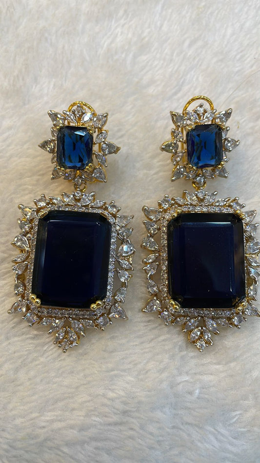 Gold-plated earrings with Zadran Stone