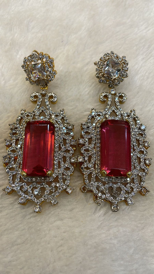 Gold-plated earrings with Zadran Stone