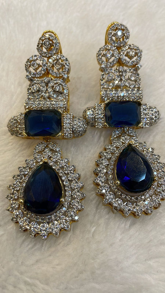 Gold-plated earrings with Zadran Stone