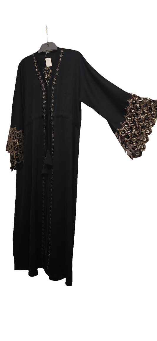 2-Piece Abaya Set with belt attached